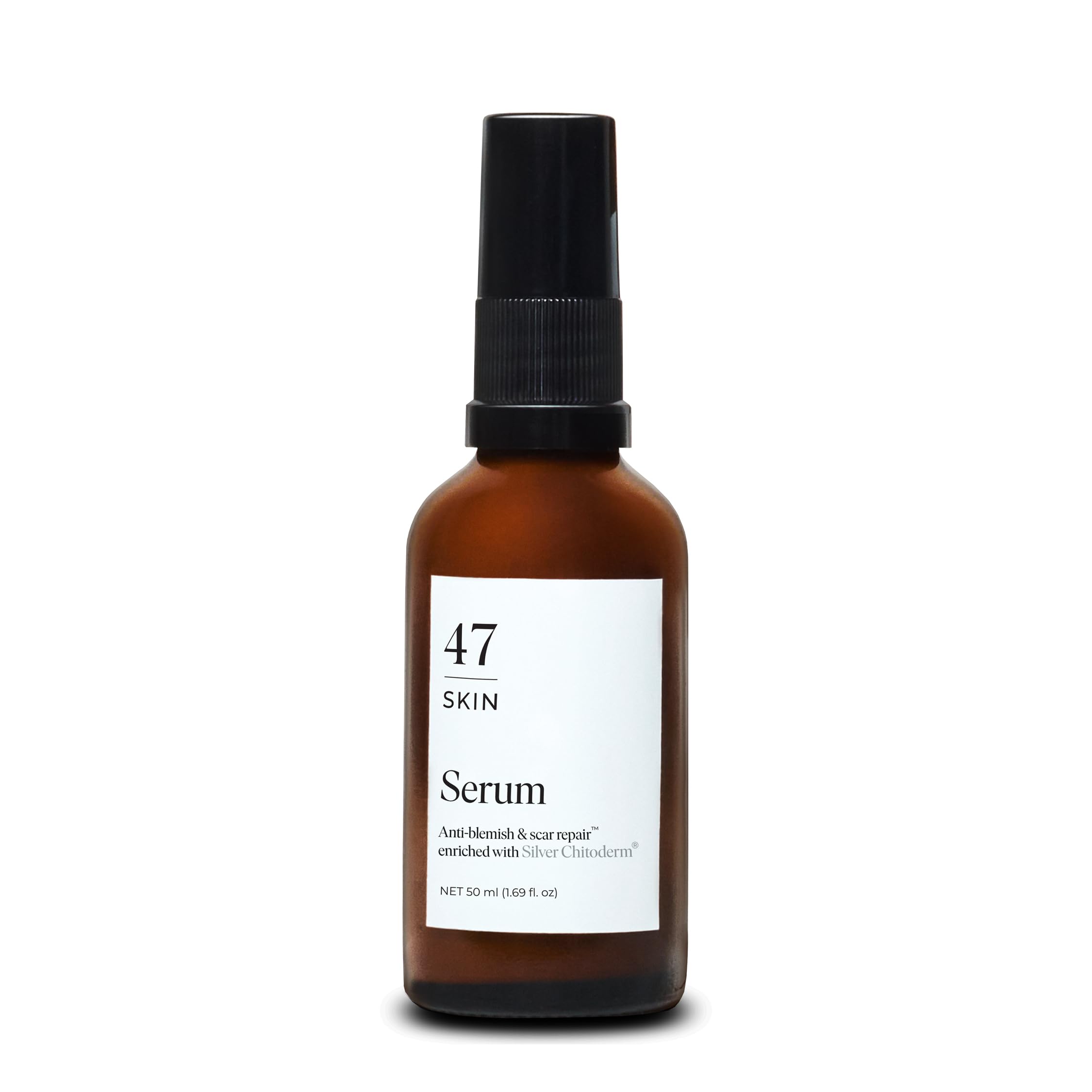 47 Skin Hydrating Face Serum for Clearing Acne and Scars, Anti-Blemish & Scar Repair Serum Skincare Treatment with Silver Chitoderm Smooth Skin Moisturiser Serum for All Skin Types (1.69 oz)