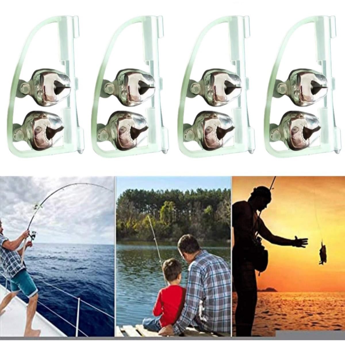 Campana da Pesca,10 Pezzi Pesca di Campane,Pesca Campana di Allarme,Campana per Canne da Pesca,Campana da Pesca in Metallo,per Canna da Pesca da Pesca All'aperto