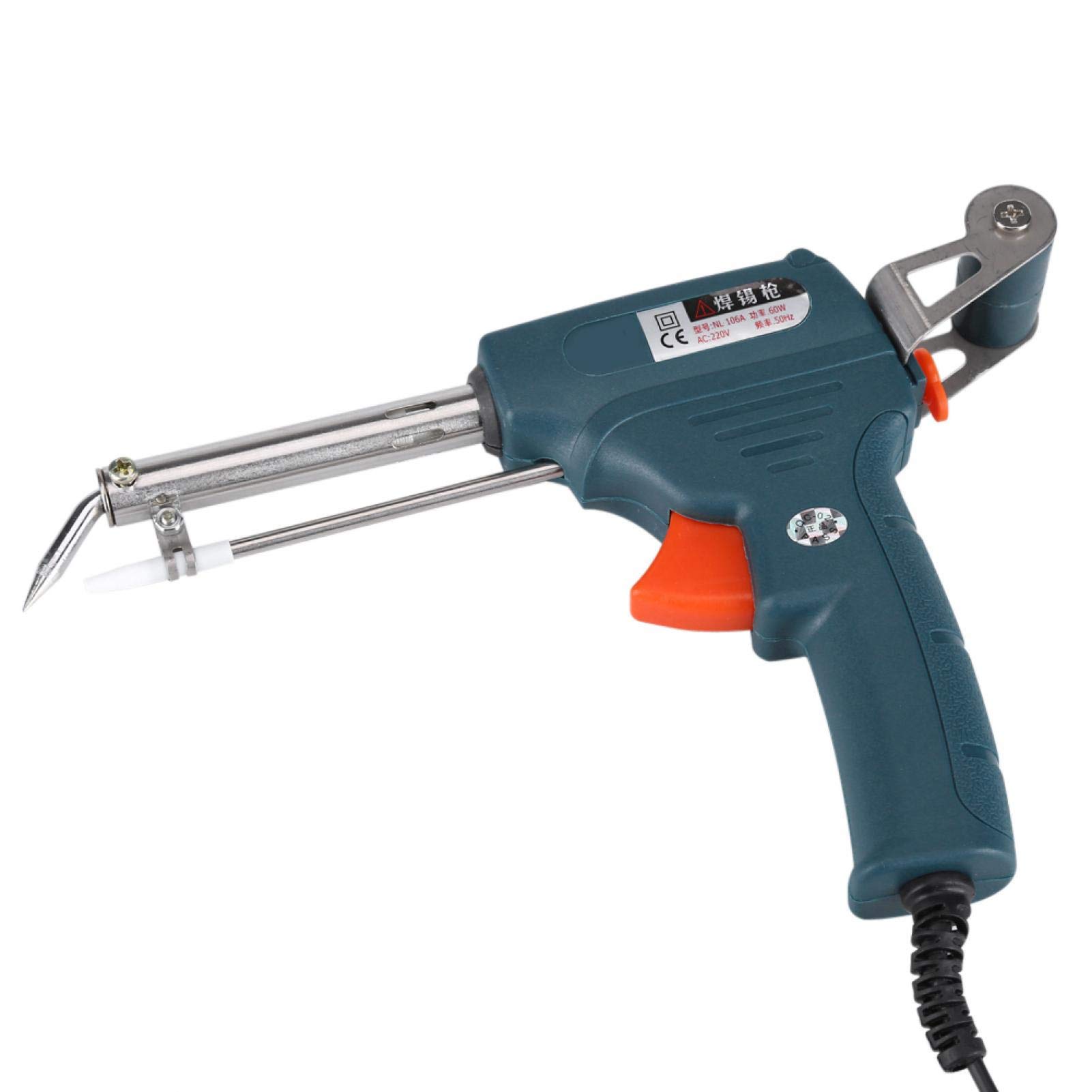 Elektrische Lötkolbenpistole, 220V 60W Tragbare automatische Zinn-Lötkolbenpistole mit einstellbarem temperaturgesteuertem Schweißwerkzeug Temperature(Schwarzgrün)