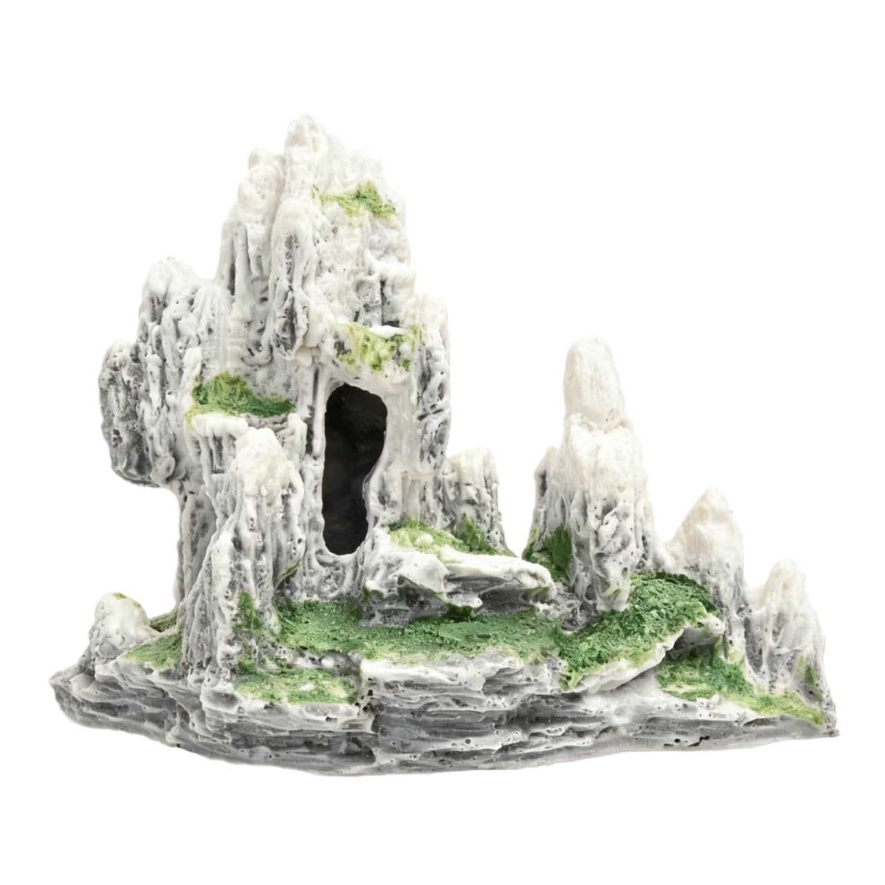 Wyvix 2Pcs Aquarium Caves and Hideouts, Heavy Realistic Fish Tank Rocks, Inert Reptile Hide Cave and Shrimp Hideaway for Corner Decor(45)