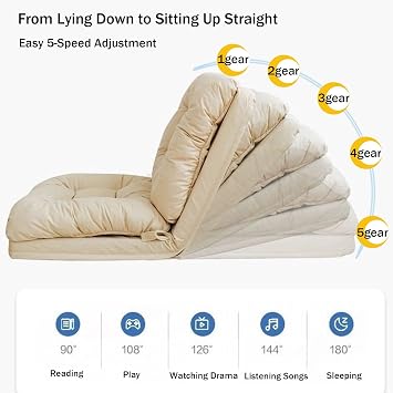 Folding Sofa Bed, Convertible Sleeper Chair, Portable Fold Out Chair Bed, with High-Density Support Foam, Foldable Sleeper with Armrest Pillow, for Living Room Bedroom Apartment Orange