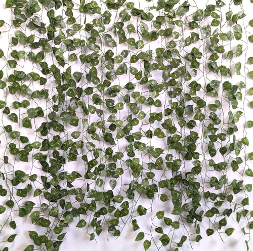 12 Pack 84Ft Fake Plants Artificial Vines for Room Decor, Faux ivy Greenery Garland for Home teen girls bedroom living Aesthetic Farmhouse Dorm Wall Decoration Wedding Easter Christmas Party (12 PACK)