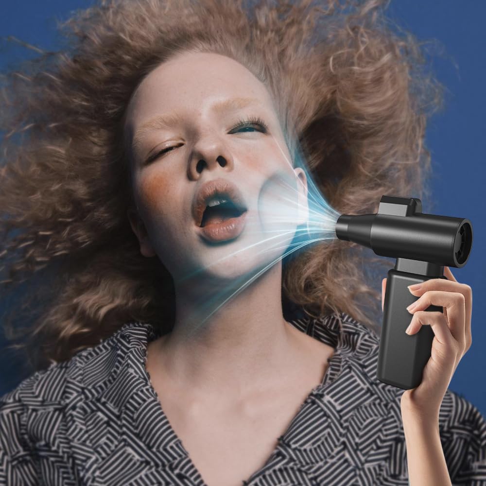 HONKYOB Compressed Air Duster,3 Gear Adjustable Electric Air Duster Cordless,Jet Dry Blower Replace Air Can - No Canned Air Duster,Rechargeable Air Blower, Violent Fan,Brushless Motor