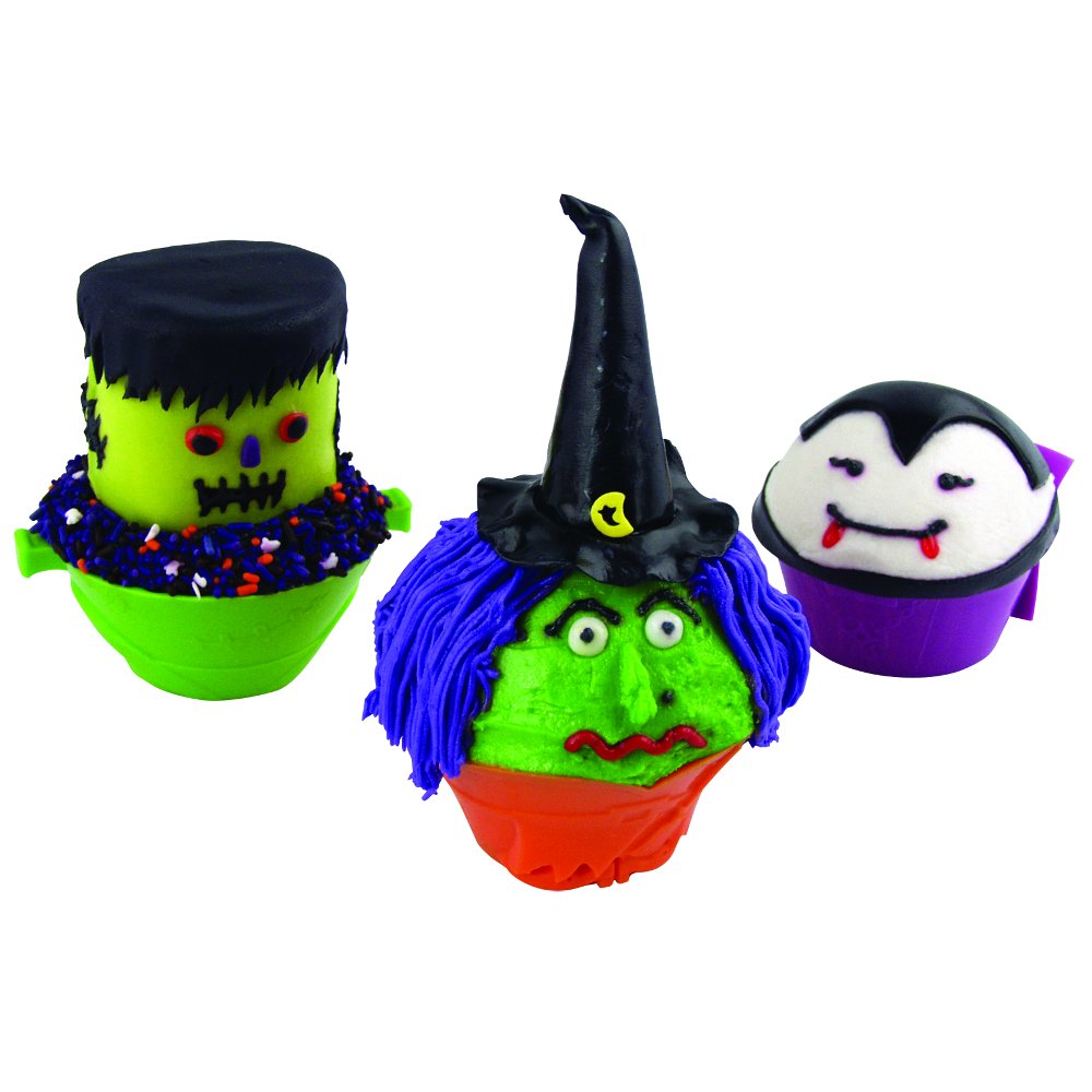 Fox Run Brands Lil Witch Silicone Bake Cups, Set of 4,Orange