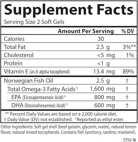 Miniatura 4 de Carlson Elite Omega 3 Gems 1600 mg sabor limón 240 cápsulas blandas