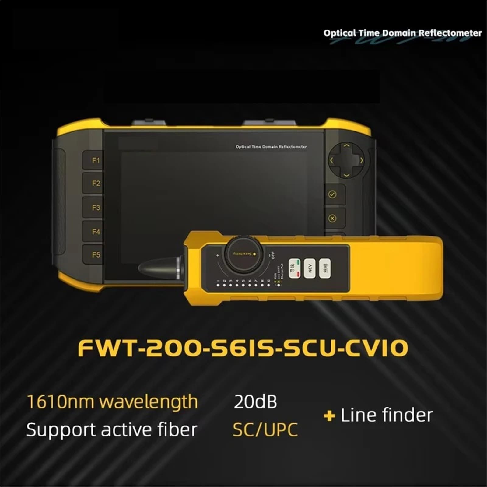 Mini OTDR Testeur de Fibre Optique Actif en Direct 1610 nm 20 DB Réflectomètre Optique Écran Tactile IOLA OPM VFL Carte des événements(UPC Port)