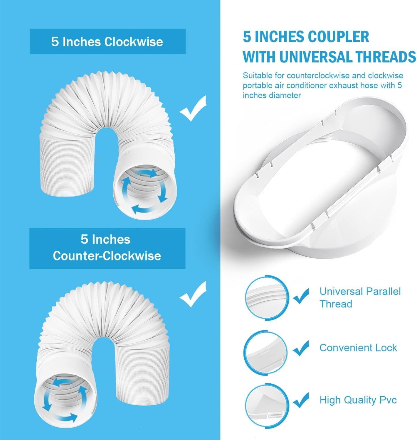 Kit de deslizamiento de ventana elástico,Kit de Sello de Ventana Universal para Aire Acondicionado Portátil,Manguera de escape con acoplador,Kit de ventilación de CA ajustable para ventanas correderas