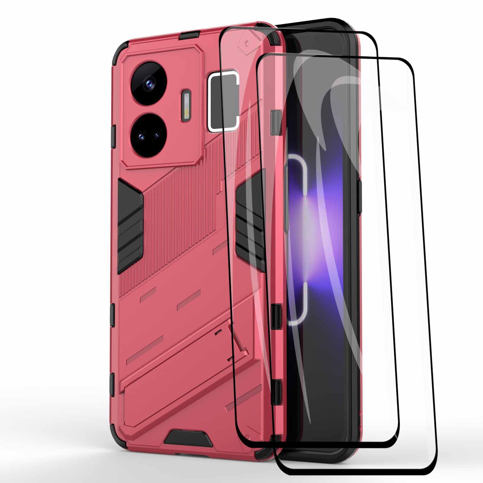 Custodia Protettiva Per Realme GT Neo5 / GT3 Con Anello Girevole 360° - TPU E PC Antiurto, Colore Rosso