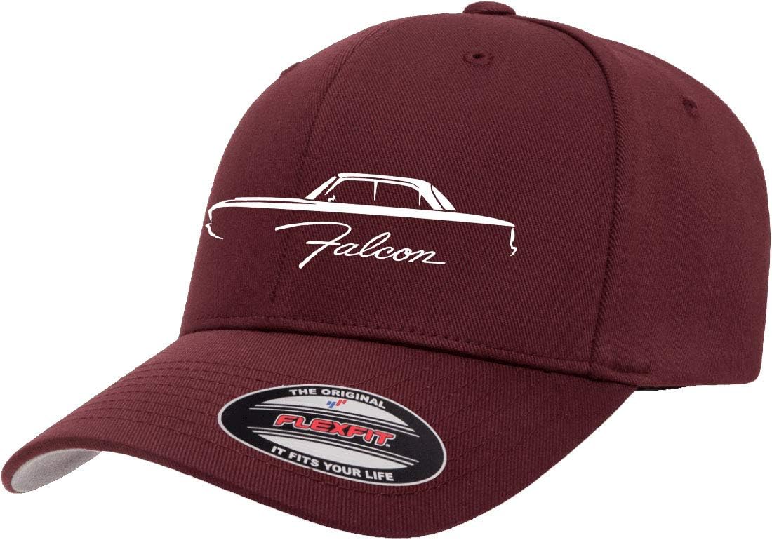 1960-64 Ford Falcon Hardtop Outline Design Athletic Baseball Fitted Hat Cap