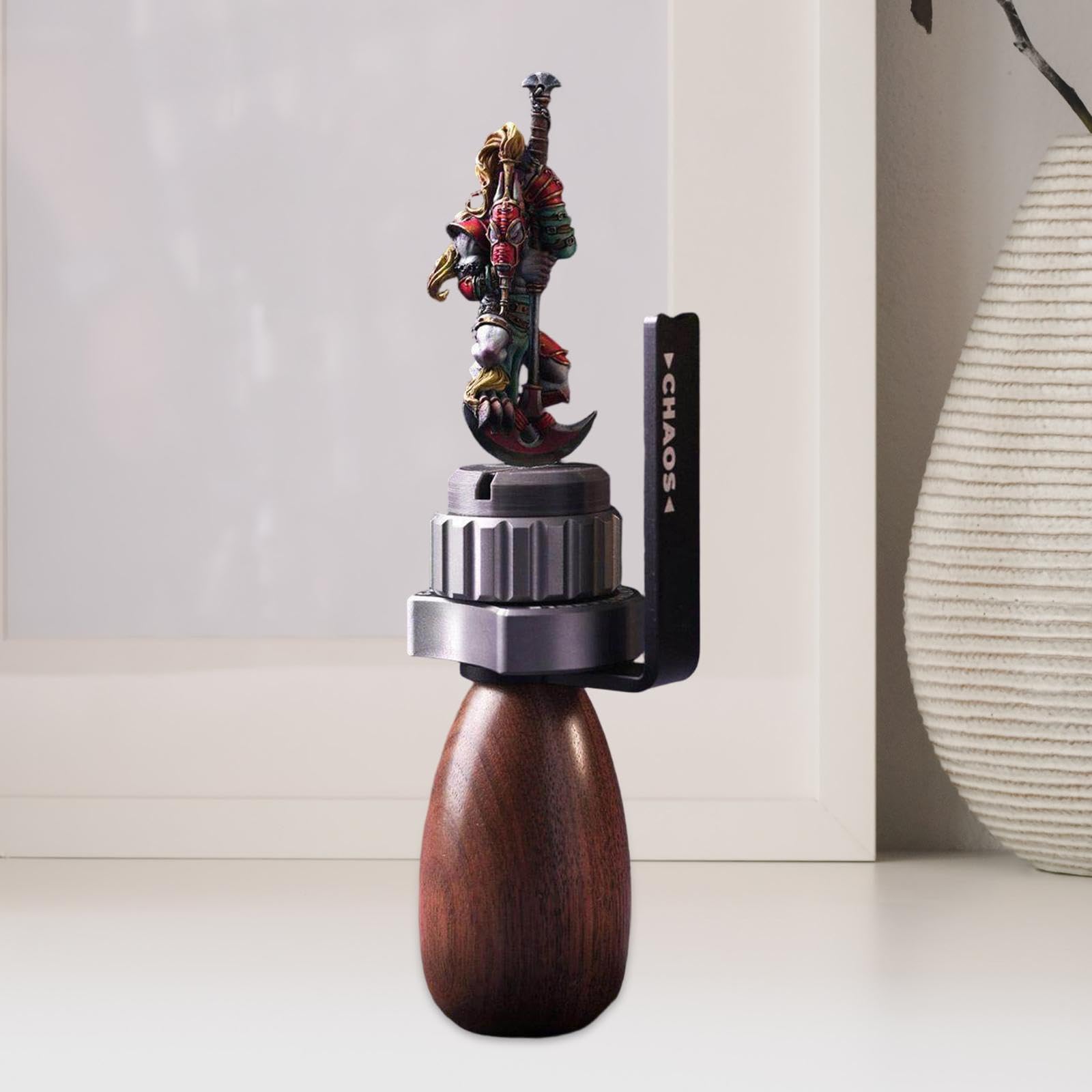 Maniglia per Pittura in Miniatura, Supporto per Modelli Hobby con Rotazione 360°, Legno e Metallo, 13.3 cm (5.24 pollici)