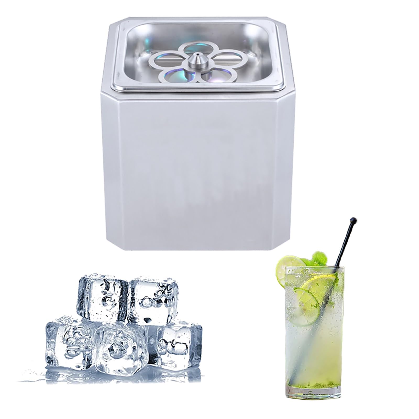 Glas Froster Chiller, Edelstahl Ice Cup Maker Kühltemperatur bis -45°C für Wein, Cocktails, Champagner, Mixgetränke in Bar, Restaurant, Hausküche
