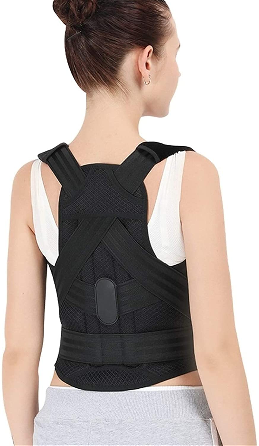 Corrector de postura, soporte para la espalda, soporte de clavícula, para detener el encorvamiento y la joroba, entrenador de espalda ajustable (tamaño: mediano), fabricado en China