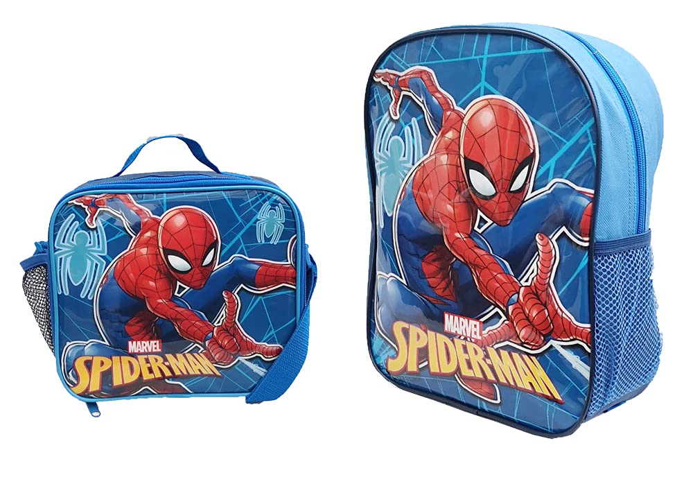 Kids Character 2pcs Lunch Bag & Backpack Set for School (Spiderman Set)