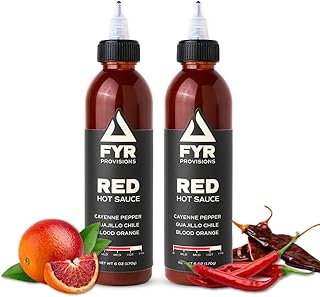 by Derek Wolf - RED HOT SAUCE 2-Pack – Gourmet Bold Cayenne & Guajillo Chile Blend with Blood Orange – Perfect for Grilling, Seasoning, and Marinades – Gluten-Free, Low Sodium, Zero Carbs (Pack of 2)