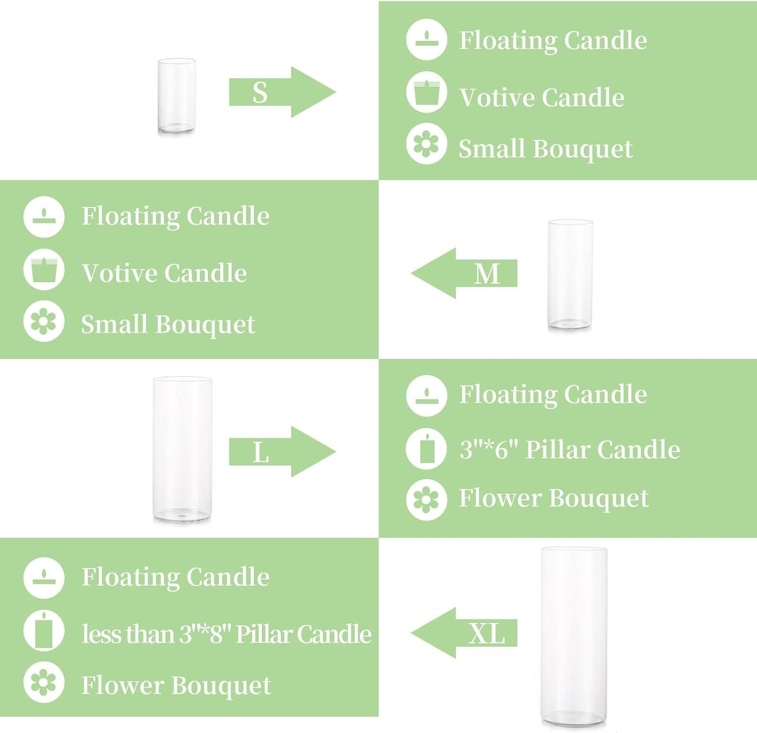 Cylinder Glass Vase Set of 30, Cylinder Vases for Centerpieces Bulk, Modern Clear Hurricane Candle Holders for Pillar Candles, Wedding Flower Vases for Floating Candle Table Decorations