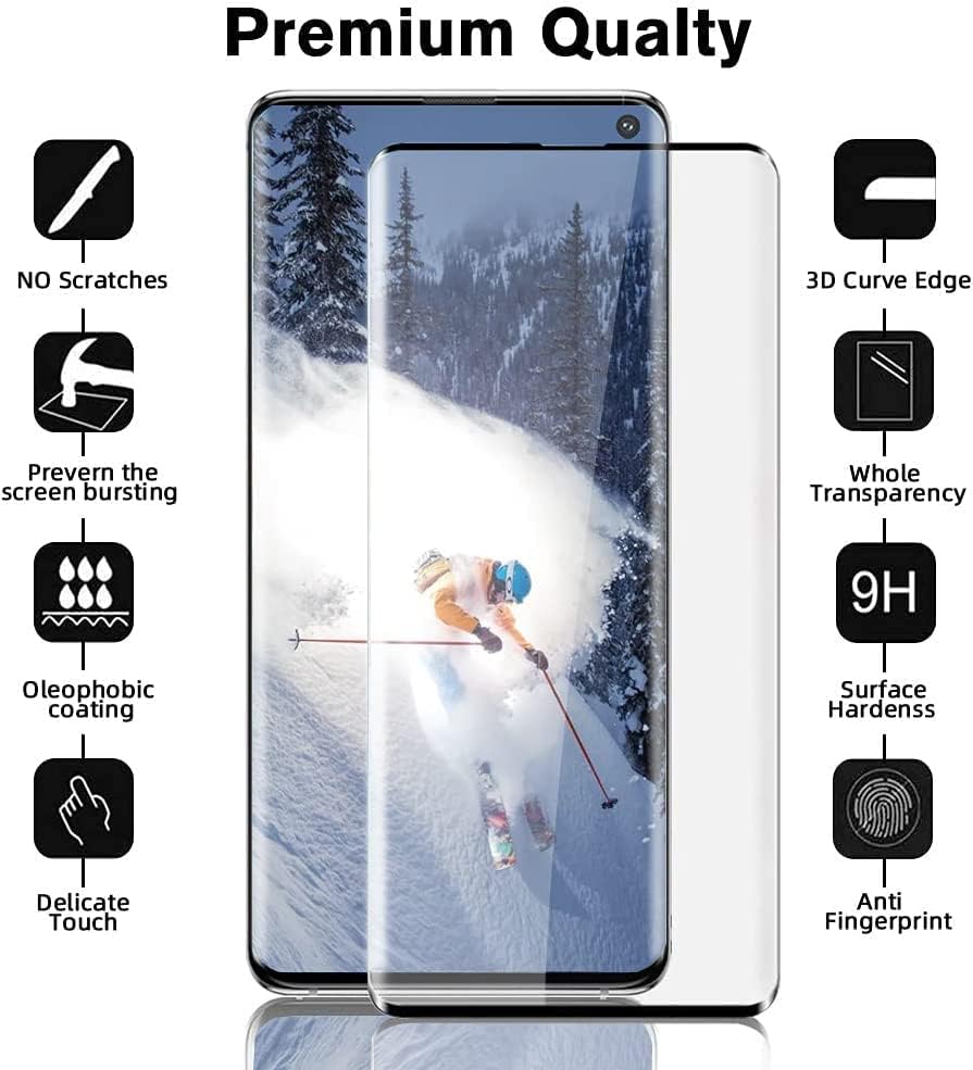 Miniatura 2 de AFSKU Paquete de 2+2 Protector de pantalla para Galaxy S10, protector de cámara, vidrio templado 9H, resistente a los arañazos, compatible con