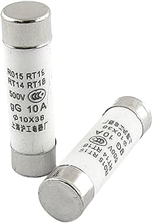 Aexit 20 Pcs Fuses Cylindrical Contact Cap Fuse Links 500V 10A 10 x Fuse Links 38mm RO15
