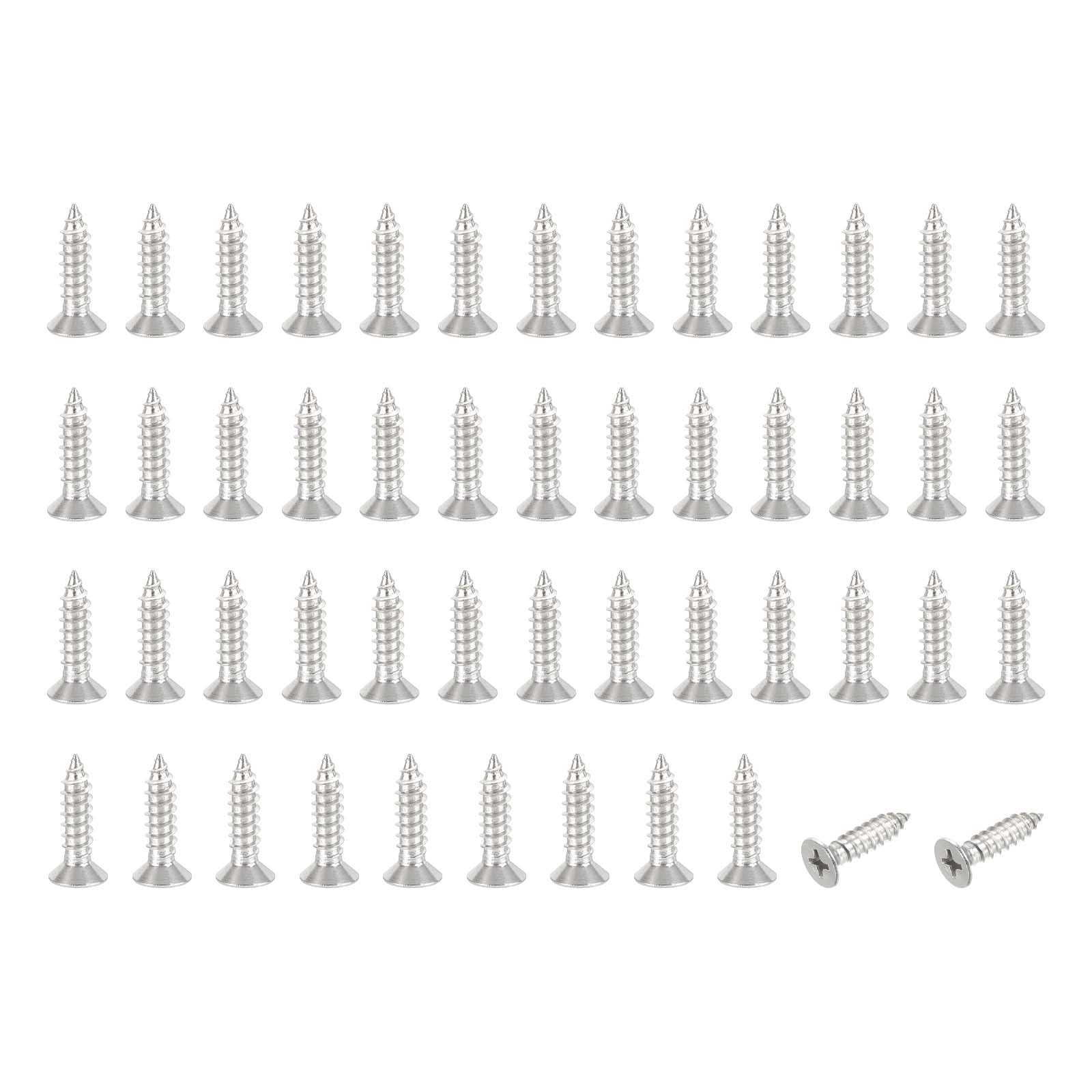 PATIKIL #10x3/4" Flat Head Sheet Metal Screws, 100 Pcs 304 Stainless Steel Phillips Drive Self Tapping Wood Screws for Metal Wood Drywall