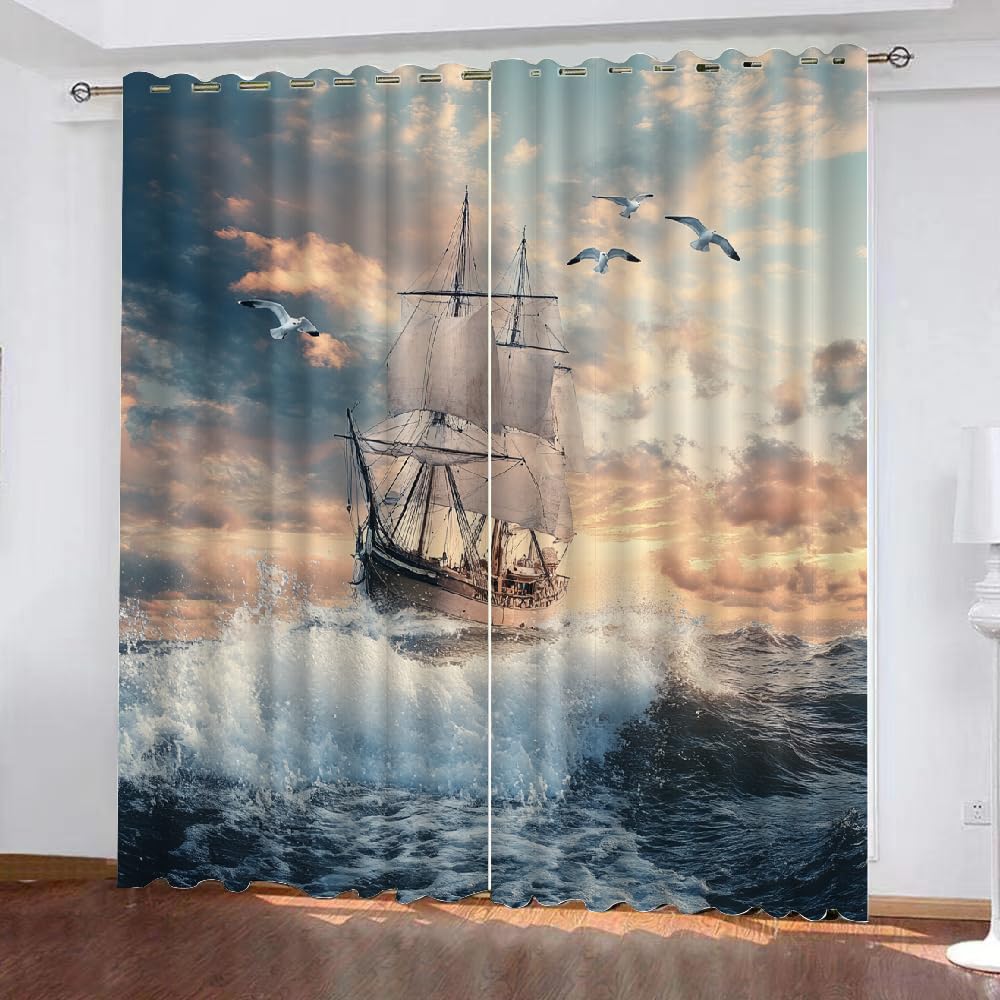 Voilier rideau occultant 140x160cm idéal pour la chambre enfant et salon