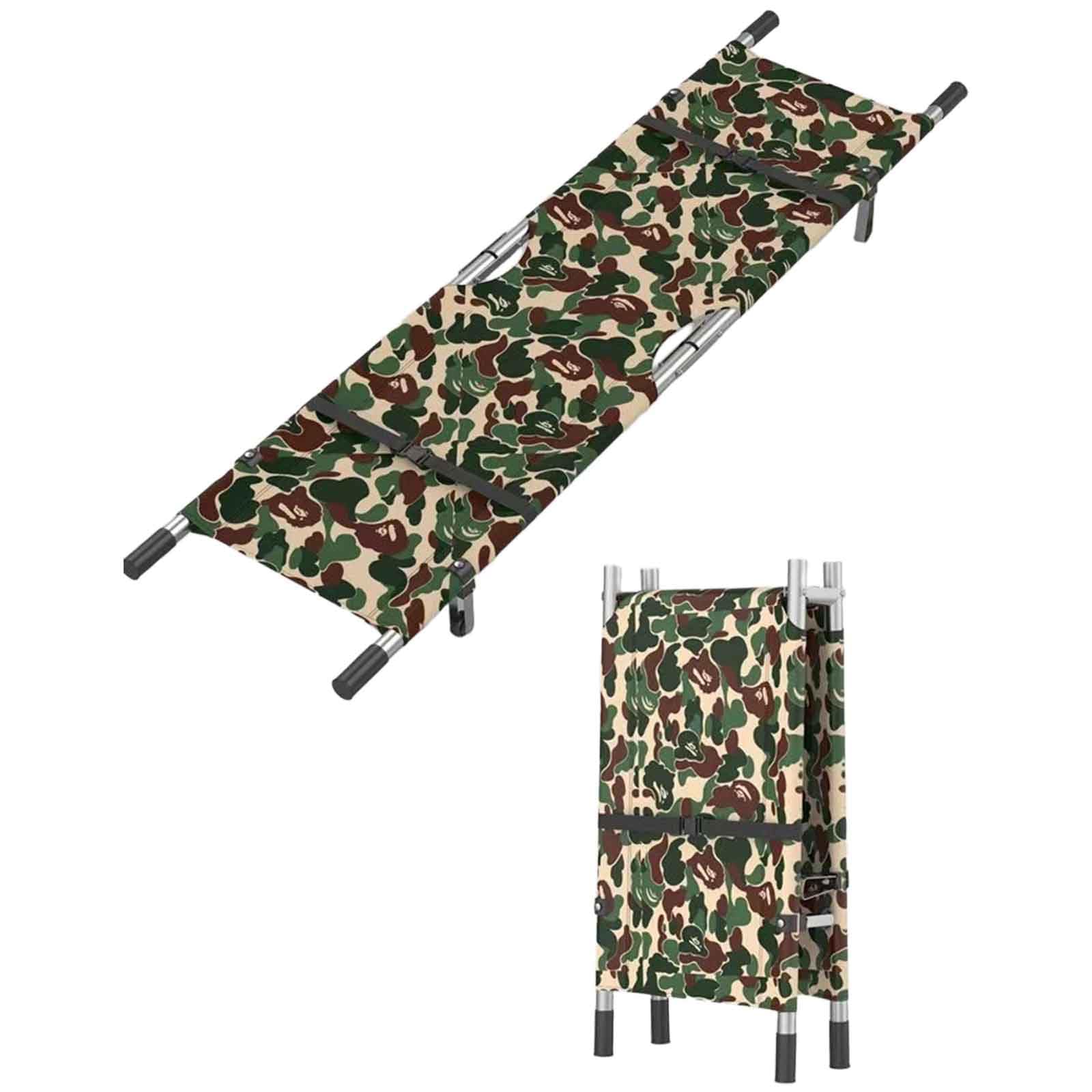 GHKryD stretcher, Oxford Cloth Rescue Stretcher, Emergency 2 Wheeled Portable, for Hospital,Clinic, Home,Sports Venu(Camouflage)