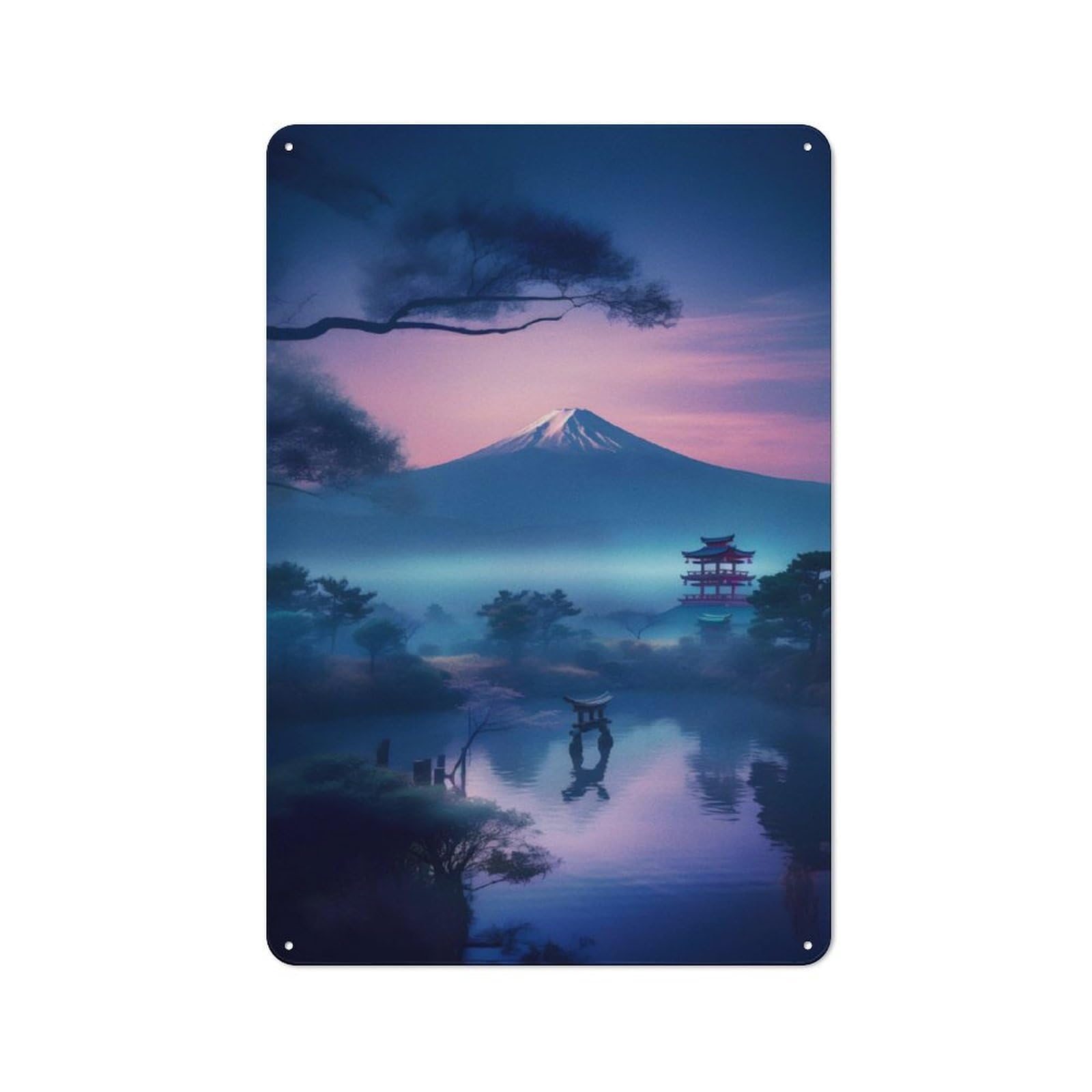 Junmoney Nature In Japan For Garden Room Or Summerhouse, Vintage Tin Sign 30X20cm, A Metal Wall Feature For Garden Rooms And Summerhouses