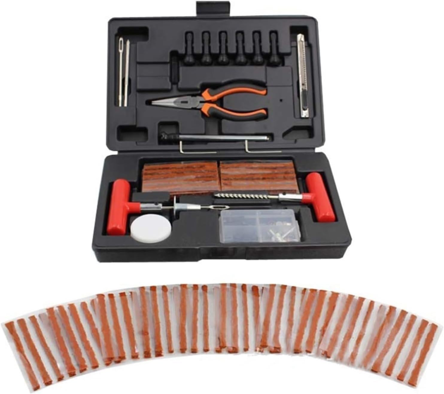 Herramientas de reparación Juegos de herramientas manuales Herramientas de reparación de automóviles Kit de reparación de neumáticos de 98 piezas Herramientas de garaje Kit de reparación de pinchazo