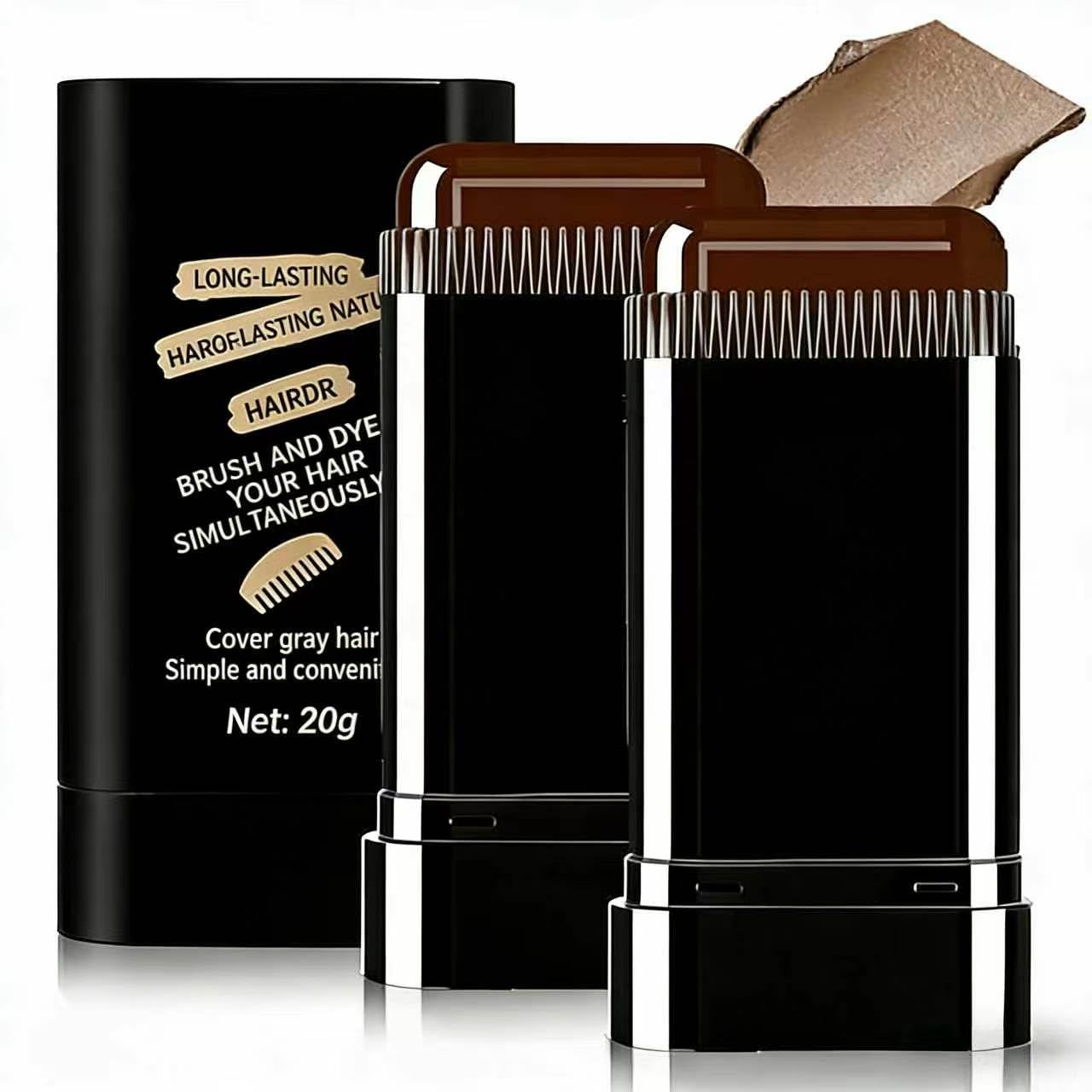 Photo 1 of 2-Pack Safe And Convenient Hair Dye Comb,2-in-1 Instant Gray Hair Coverage For Quick Root Touch-Ups,Waterproof & Sweat-Resistant Temporary Color For Women & Men (Brown)