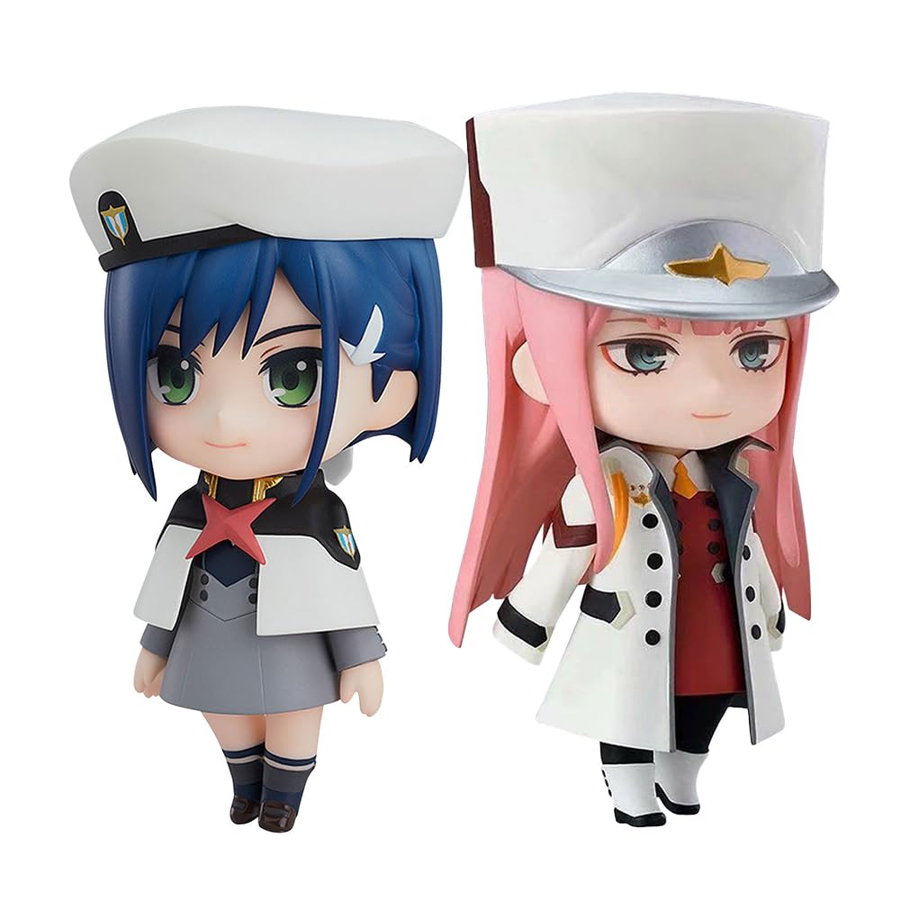 Jiumaocleu Ichigo and Zero Two Action Figure, 10cm Mini Anime 02 Figure Statue, Joint Movable, Parts Changeable, Cartoon Manga Figure Collectible Model Decoration Gifts