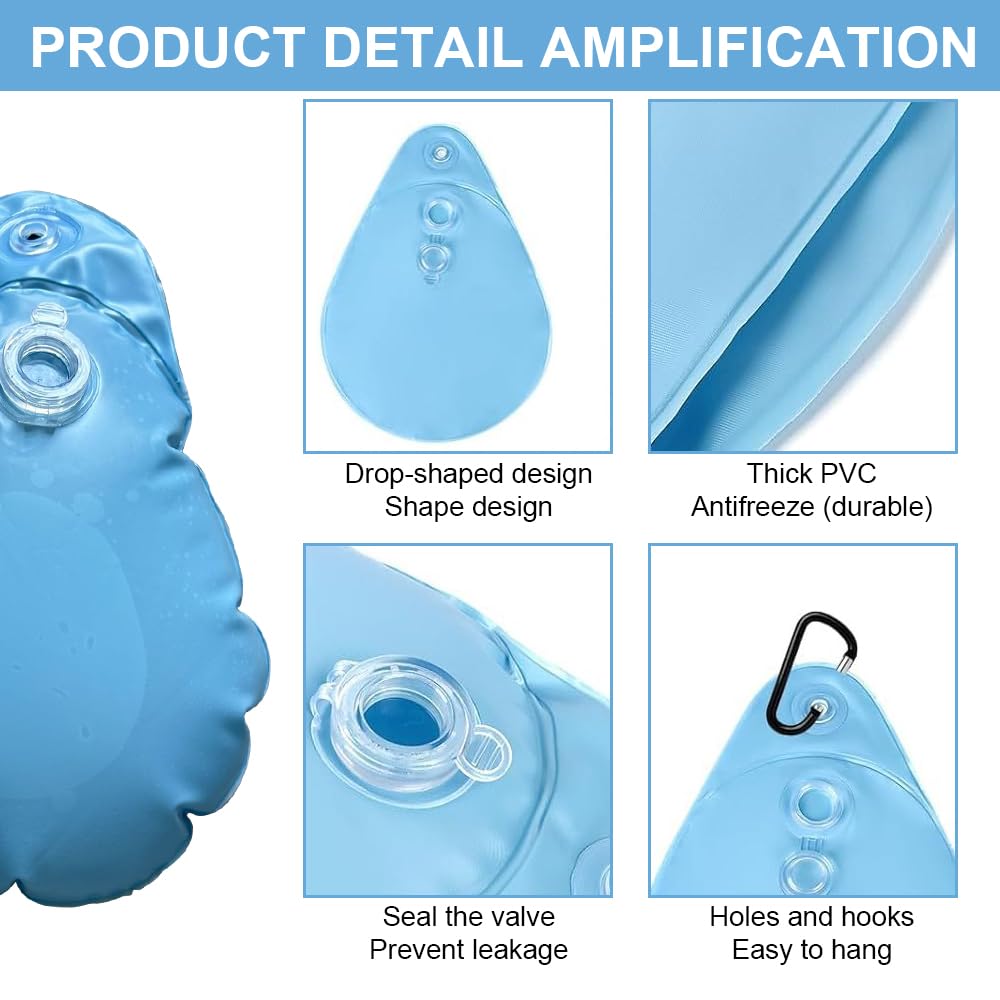 Lot De 12 Sacs De Lestage Pour Bâche Piscine – PVC épais Résistant Gel, Forme Goutte, Avec Crochets – Protection Hiver, Coupe-vent - 5
