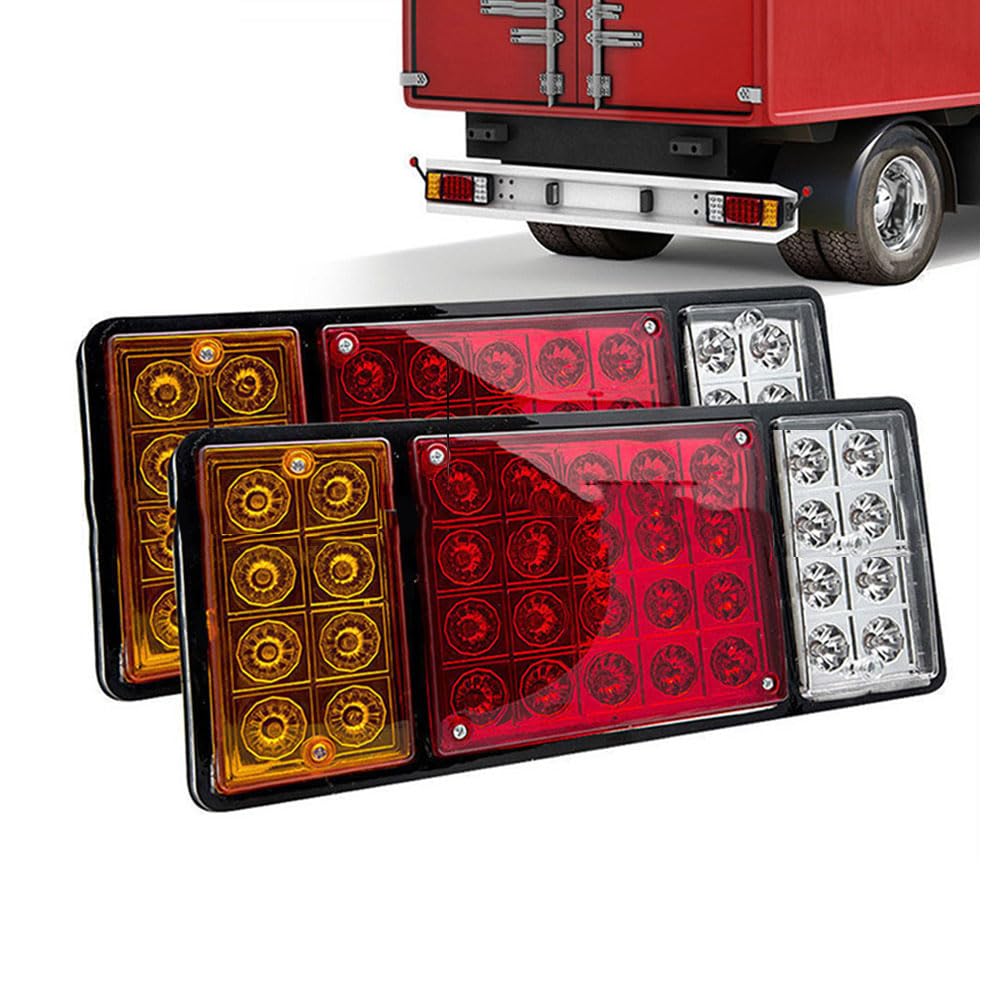 Tylne światło tylne do 36 przyczep ciężarowych światło tylne 12 V, 24 V, 2 szt., montaż lamp tylnych, 24 V
