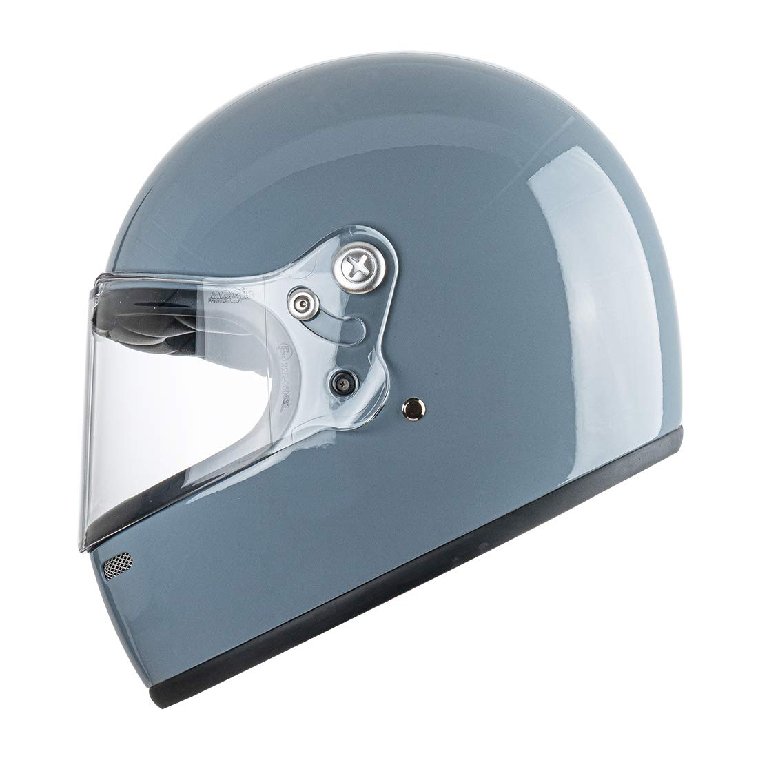 Retro Full Face Helmet A600 Unisex-Adult Old School Full Face Motorcycle Helmet with Graphic Fiberglass Shell DOT Approved Touring Bobber(Cement Gray, XXL)
