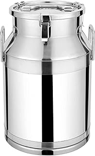 Heavy Duty Milk Can - 304 Stainless Steel Milk Jug Bucket Wine Pail Bottle W/Independent Embedded Silicone Sealed Lid (35L(34x54cm))