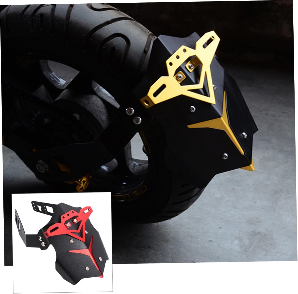 UPKOCH Motorcycle Rear Mudguard Aluminum Alloy Red Mud Flap Durable Off-Road Dirt Bike Splash Guard for Motorcycle Accessories