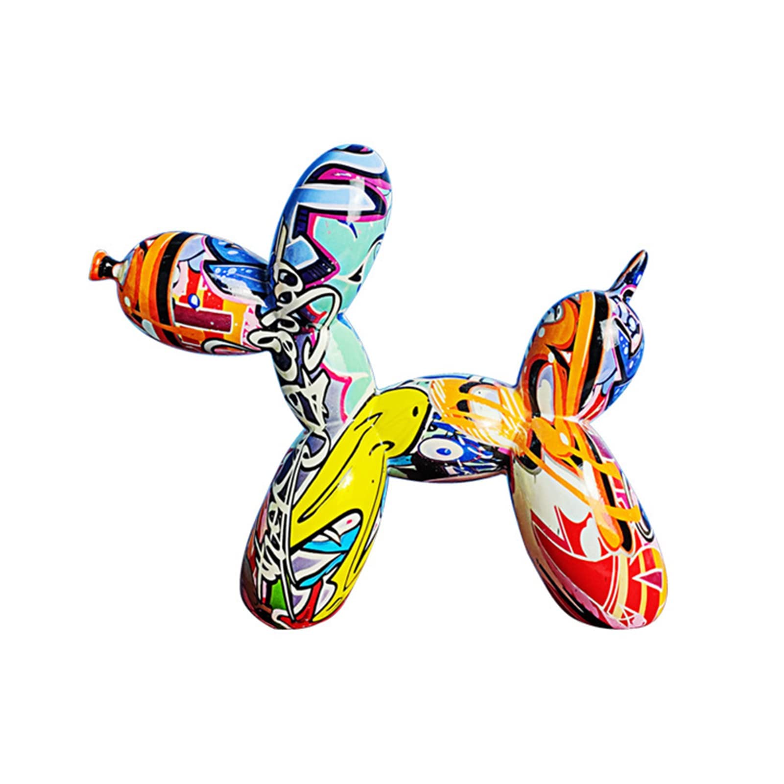 Fzd Sweet Escultura Moderna Figura Decorativa Globo Perro Perro con Globo De Resina Adornos de Animales para decoración de Oficina en casa