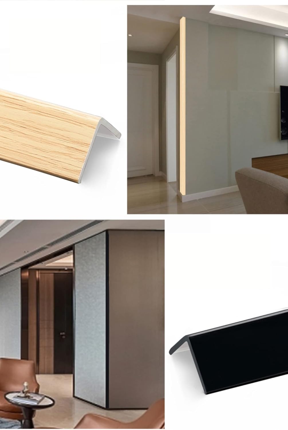 Protezione del bordo della parete con disposizione angolare, | Fasce angolari autoadesive, mobili flessibili, PVC, sicurezza e protezioni for tavolo da restauro, parete(Beige,1.2m)