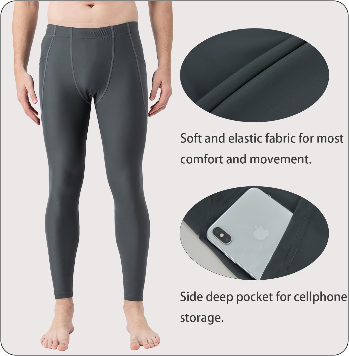 UPF 50+ Men's Surfing Leggings Sun Protection Swimming Pants
