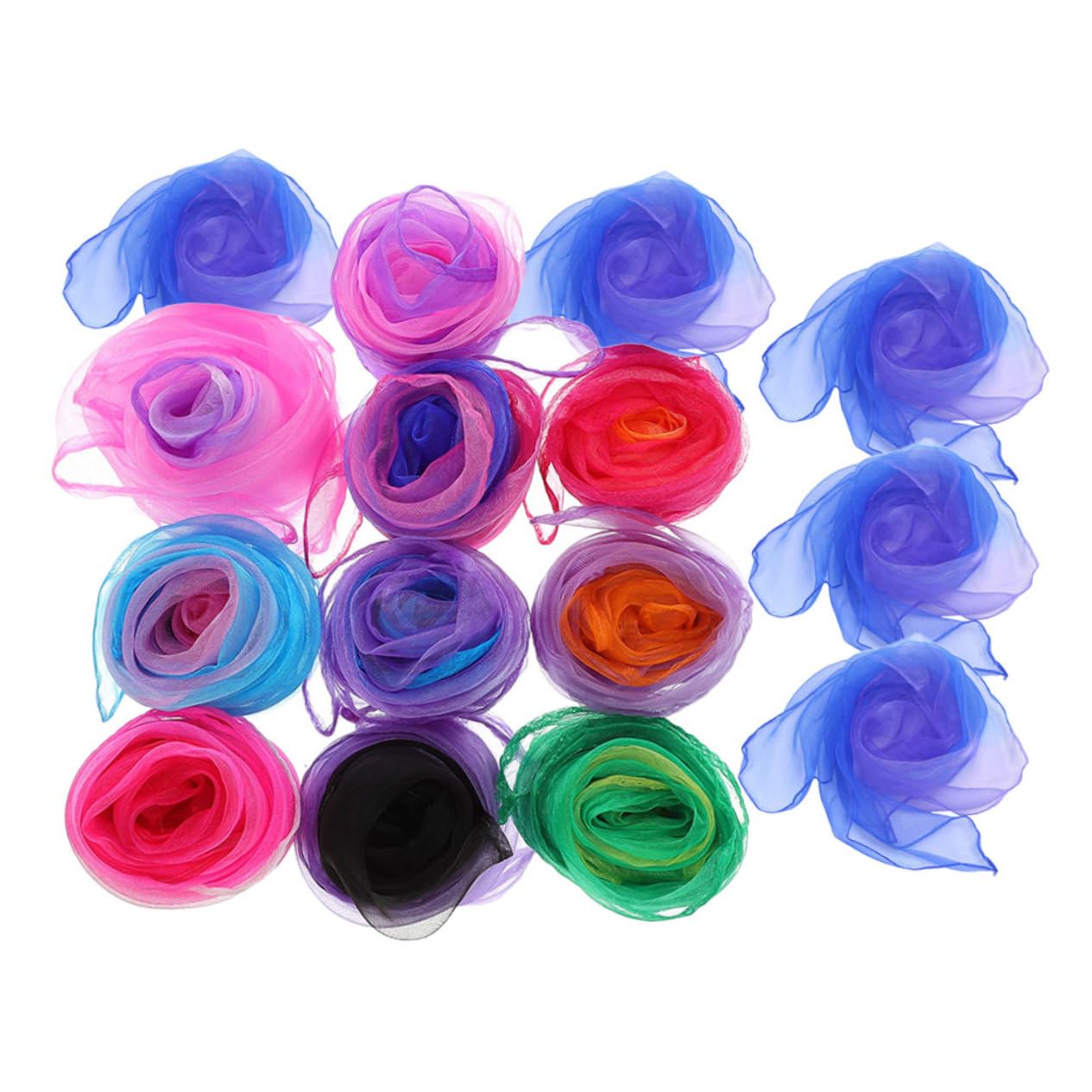 TOGEVAL Music Dance Scarves Decorative Juggling Scarves Solid Bandanas Play Square Scarves Stage Performance Scarves