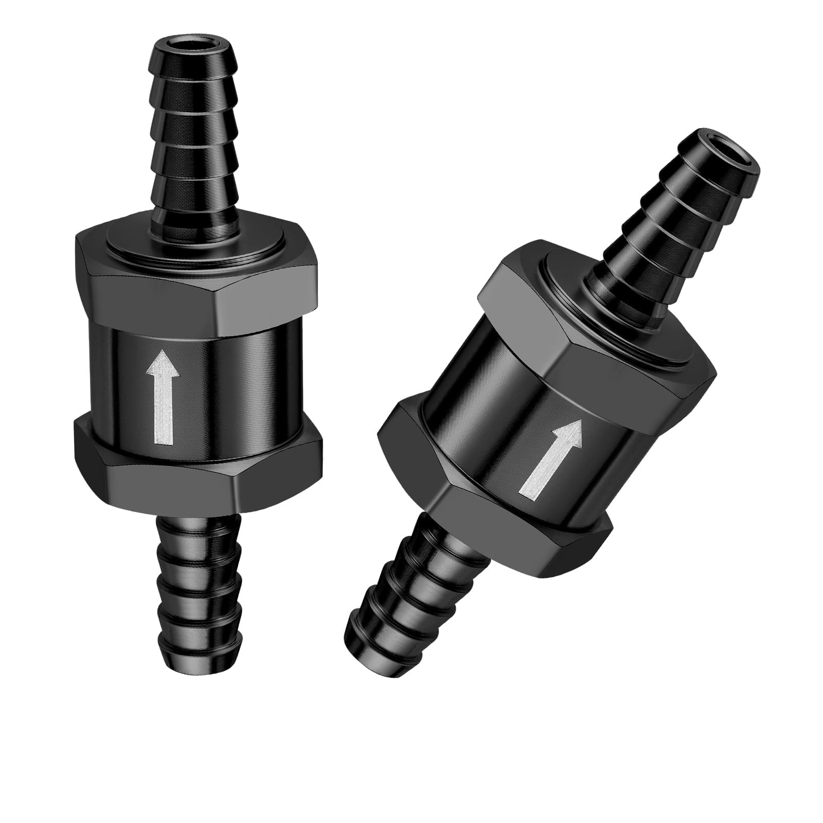 EVIL ENERGY 1/4" Fuel Check Valve One Way Inline Non Return Diesel Gasoline Black (6mm OD,2PCS)