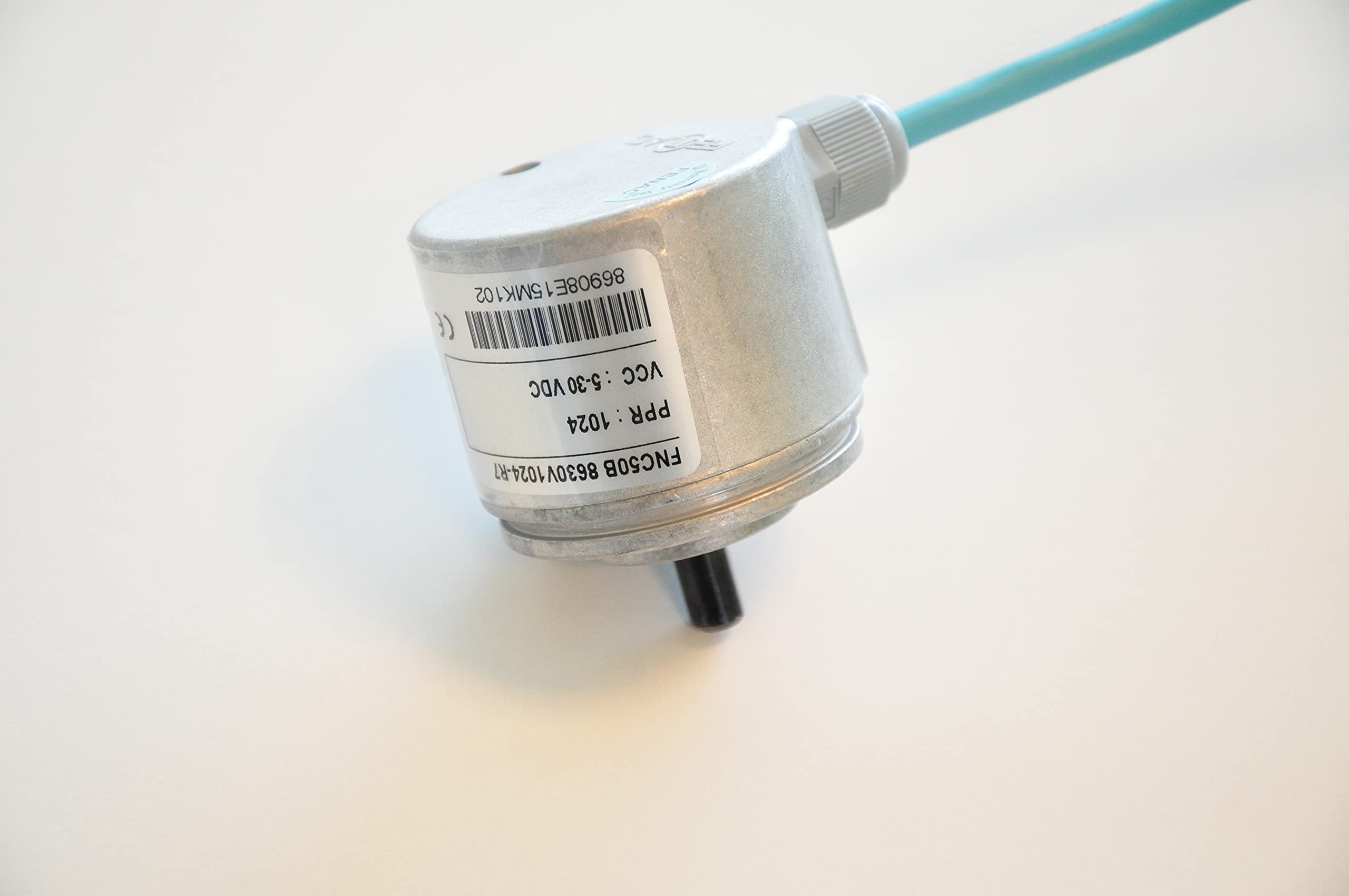 Fenac FNC 50B 8630V3600-R2 Incremental Encoder 50mm Body Diameter, Clamping Flange, 8mm Solid Shaft, 6 Channel, 5-30V in/Out, ANYPPR, 2m Cable (2500 PPR)