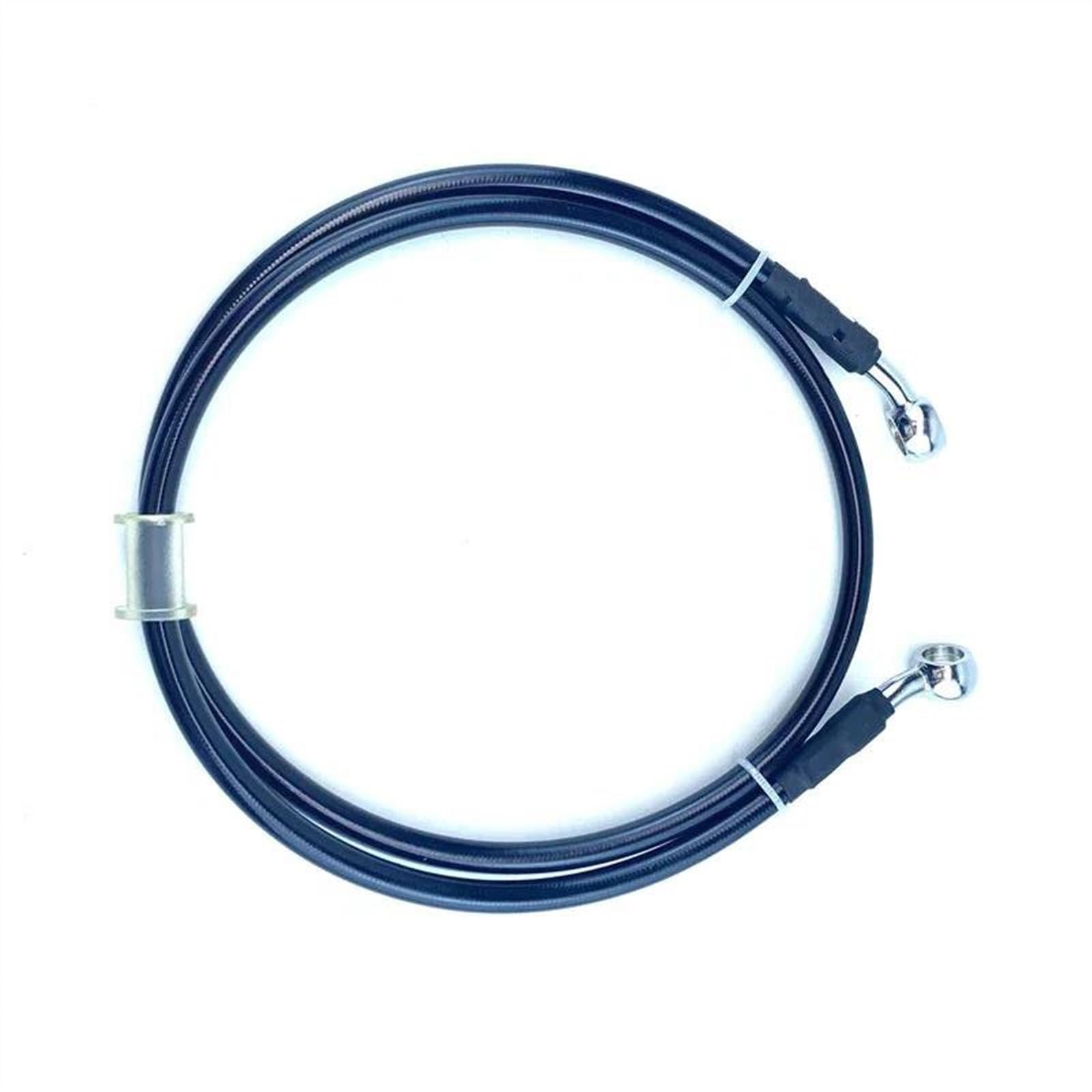 Ksxzw Black- Silver Motorbike Part Universal Motorcycle Hydraulic Brake Hose Line Cable 28 Degrees Dia 10Mm Pipe Braided Oil 2200Mm(Black- Silver)