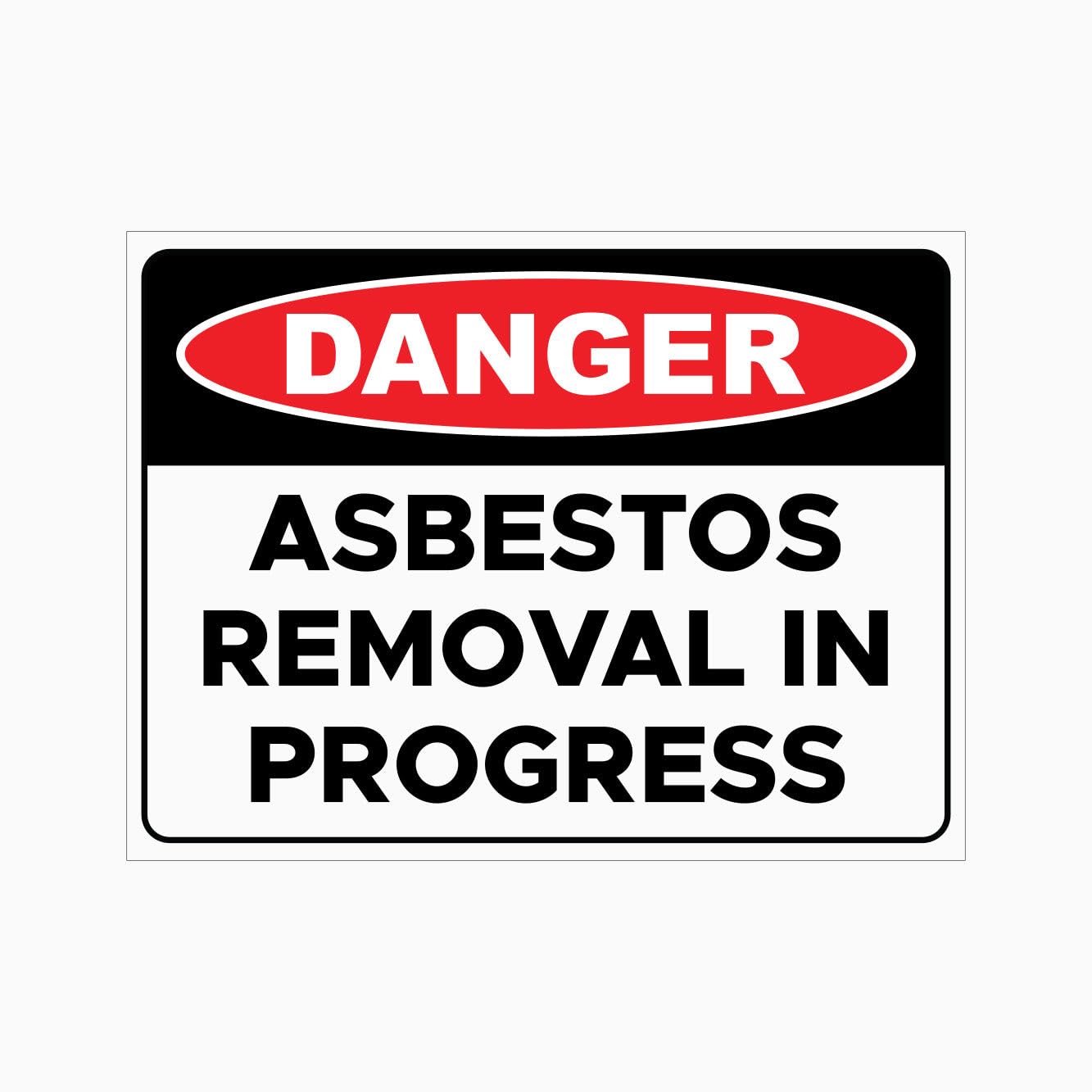 DANGER ASBESTOS REMOVAL IN PROGRESS Sign Workplace Metal Tin Sign 8 x 12 inch for Industrial & Commercial Series