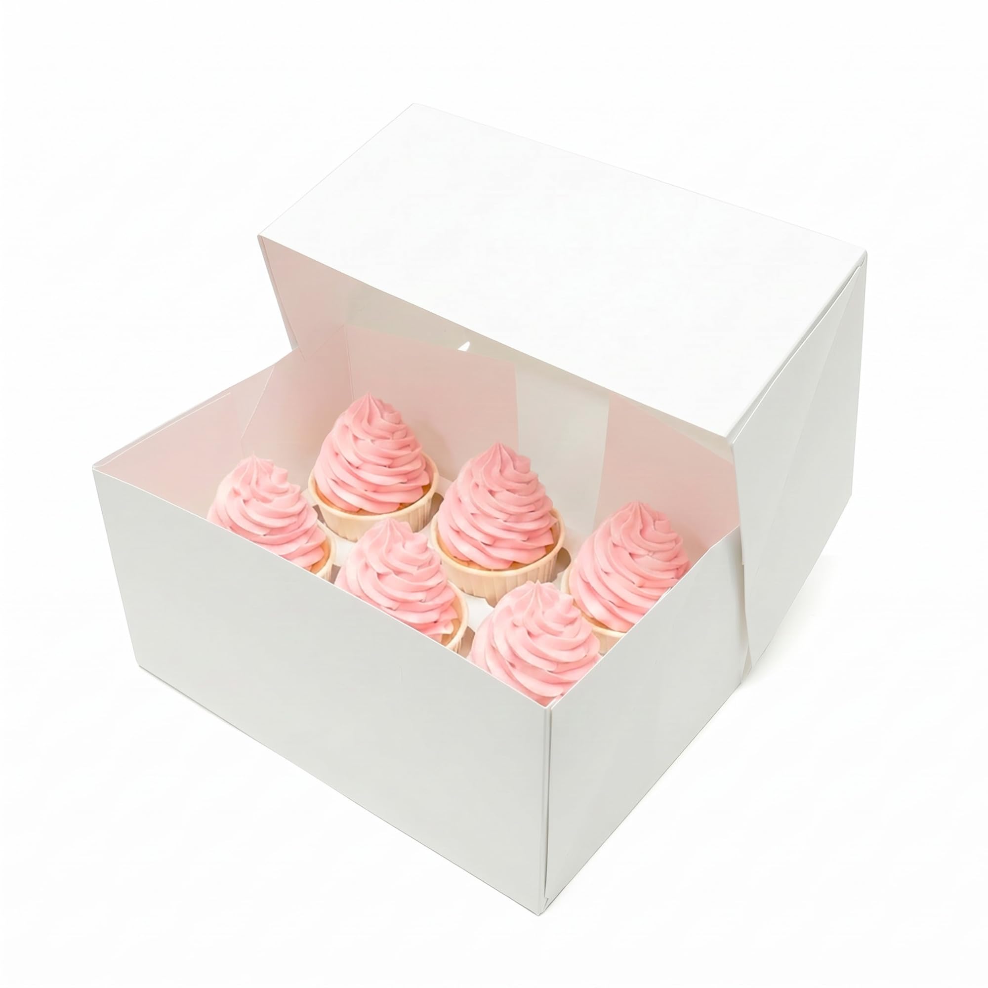 Culpitt 10 x 6 Hole Cupcake Boxes | Extra Tall | White Deep Cupcake Box For Carrying And Displaying Tasty Muffins, Fairy Cakes, Treats