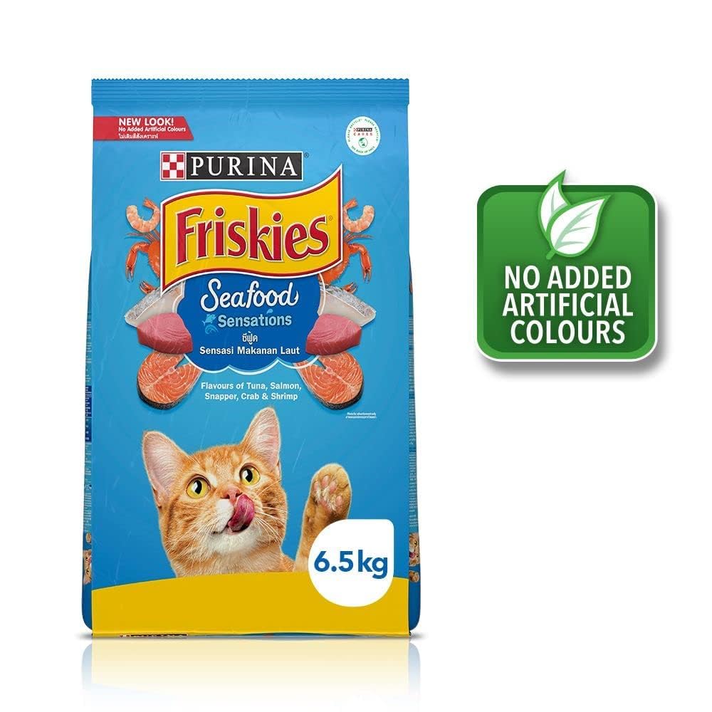 Friskies Seafood Sensations Adult Dry Cat Food, 6kg, Contains Tuna, Salmon, Snapper, Crab & Shrimp Flavours