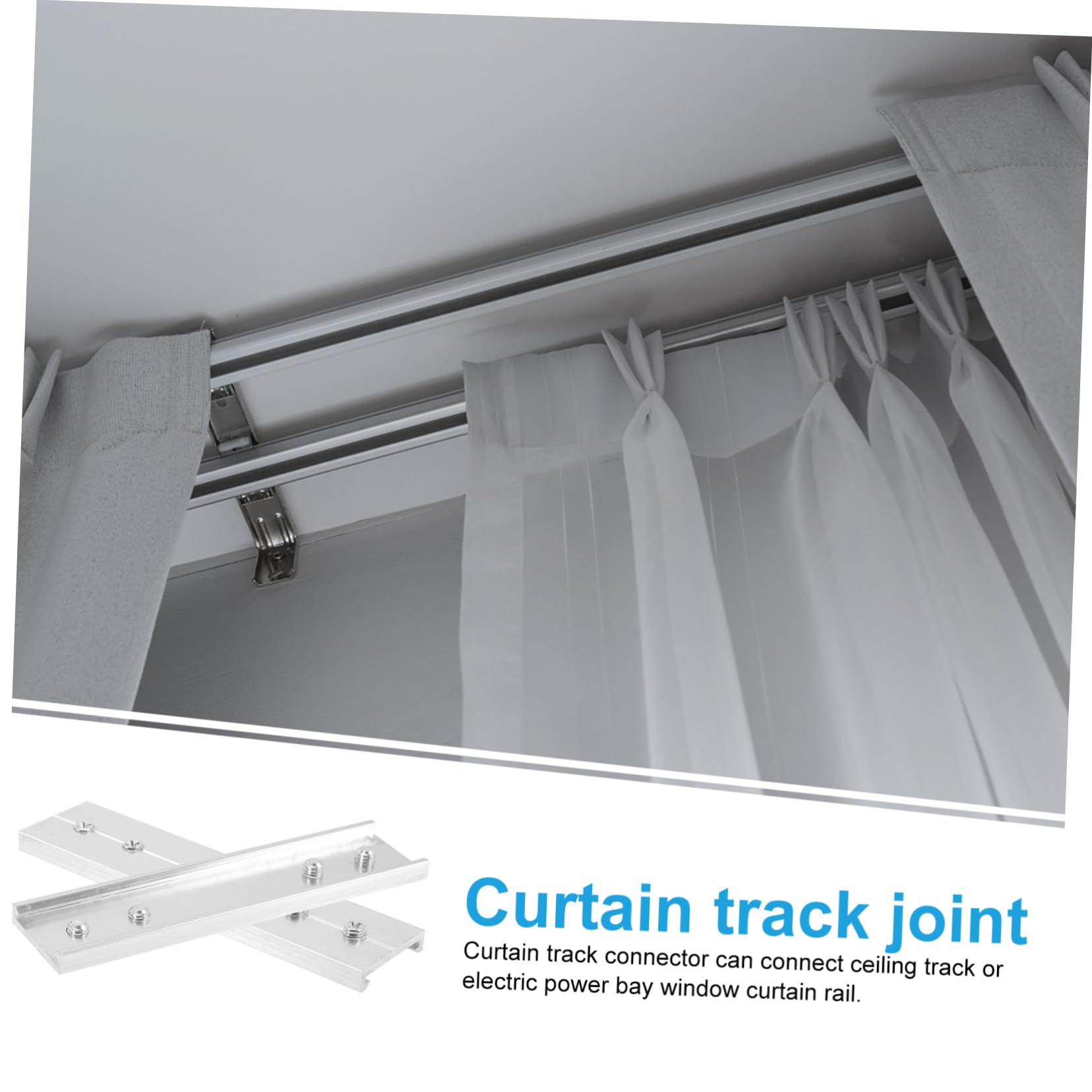 Ciieeo 2Pcs Curtain Track Connector Premium Window Drapery Joints for Ceiling Wall Mount Versatile Extension for Curtain Tracking Kits and Drapery Systems