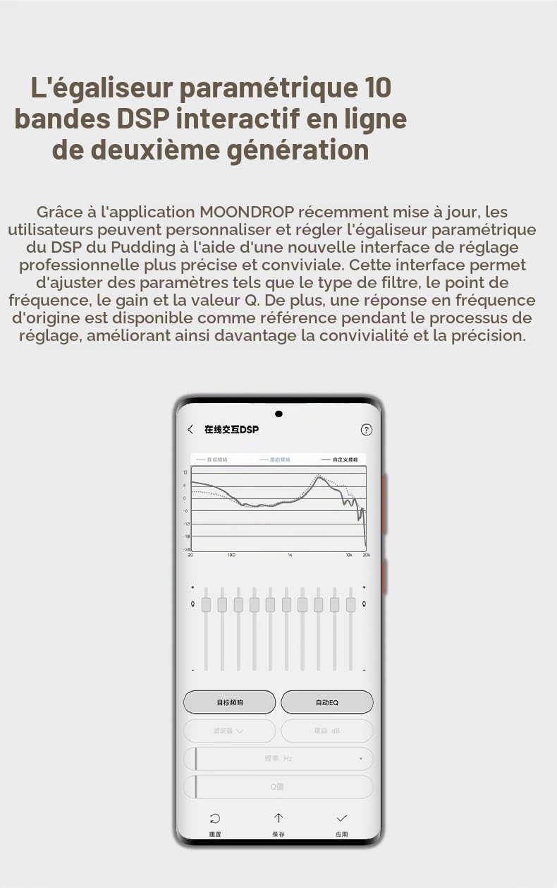 Moondrop Pudding WTS, écouteurs True Wireless stéréo avec ANC, AI ENC, LHDC-V, pilote dynamique de 10 mm, DSP interactif, Bluetooth 6.0, pour la musique et les jeux, mode double (Jaune)