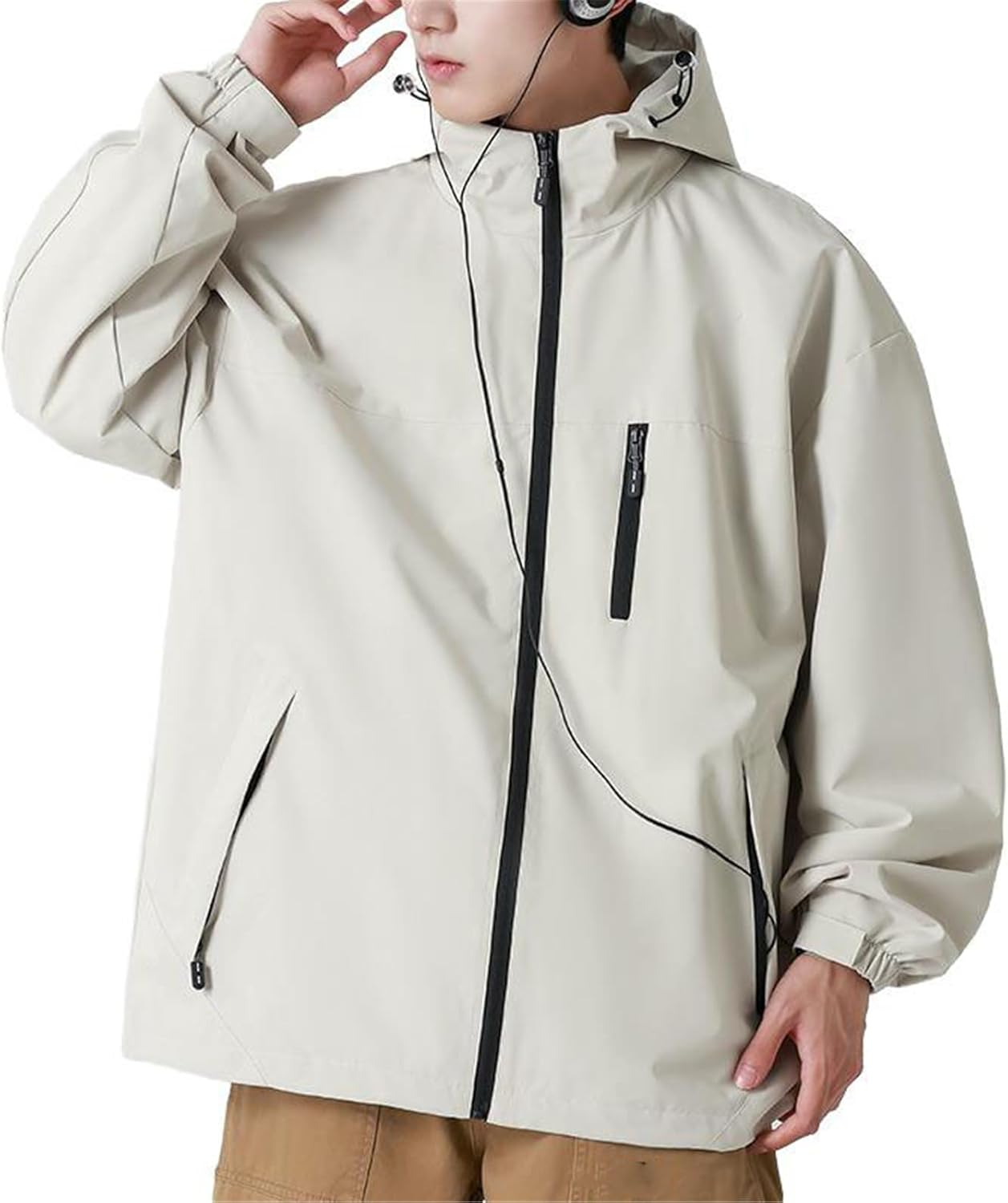 GUOYUXIAO Unisex American Style Spring and Autumn Hooded Workwear Coat