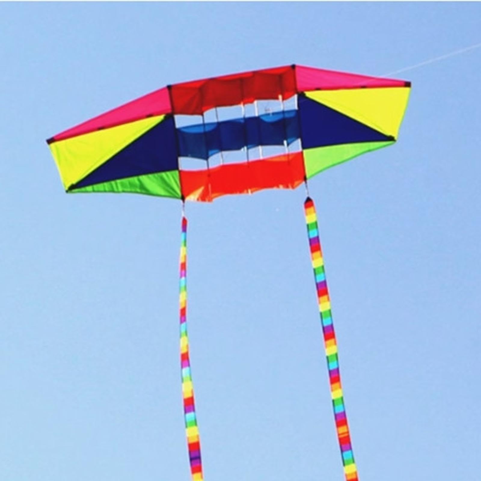 Cometa de Una Línea para Niños y Adultos, 205 cm x 80 cm (80.7" x 31.5"), Gran Envergadura, Colorida, para Playa y Deportes al Aire Libre
