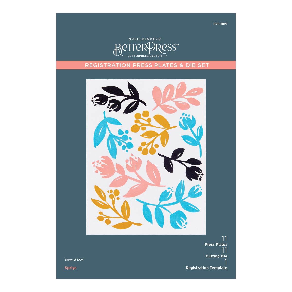 Spellbinders Sprigs Press Plate, Metal