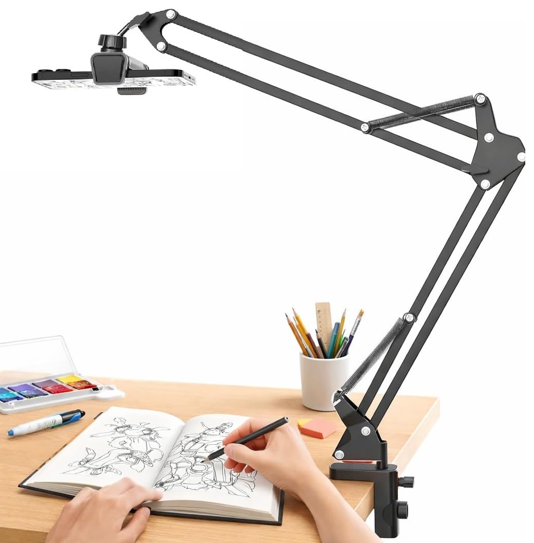 Extra Long Overhead Tripod for Mobile - Overhead Video Stand Phone Holder - Mobile Stand for Video Shooting - Table Tripod for Cooking, Art, Drawing, Phone Stand Mount-image-31
