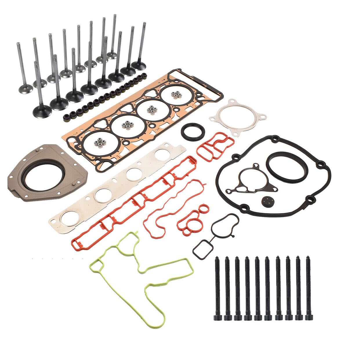 Joint de culasse avec jeu de soupapes avec boulon Compatible avec V W S.e a.t Sk0da 1.8 TFSI 2.0 TFSI 1.8 TSI 2.0 TSI 06H103383AF 06J103383D 06H103085J 06H103085G 06B103113C